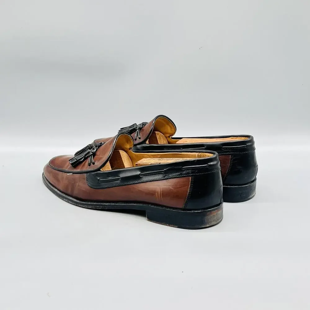 Johnston & Murphy Shoes Mens 9.5 Leather Cellini Tassel Loafers Dress Slip On